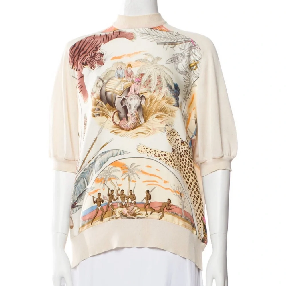 Vintage Hermes silk top - Picture 4 of 7